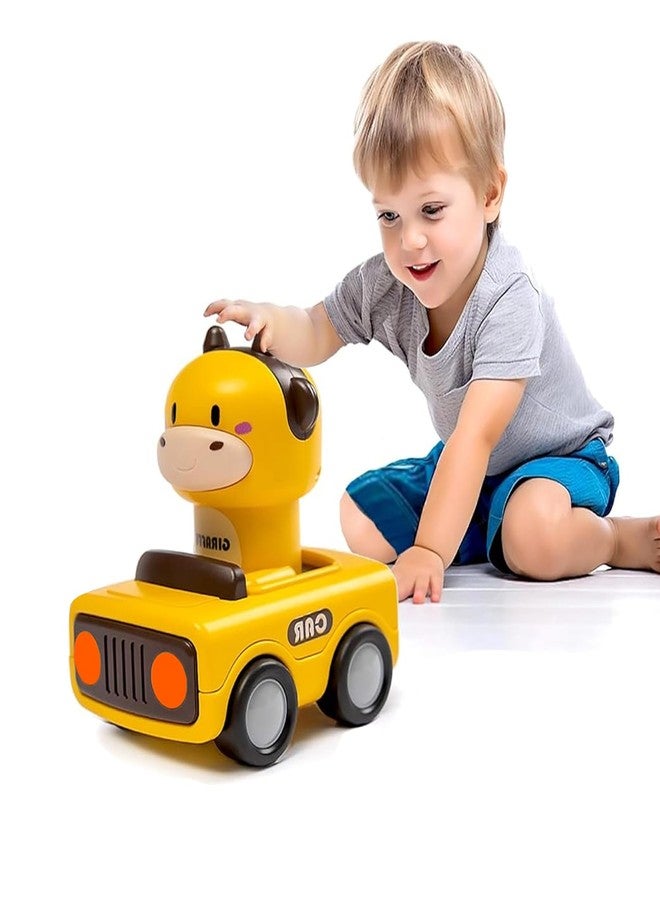 Kidology Press & Go Friction-Powered Cars for Toddlers - Animal Mini Racing Car, Push & Go Vehicle for Early Learning, Fun Toy for 0-3 Years Babies & Kids - Pack of 1 (Random Character) - Image 1